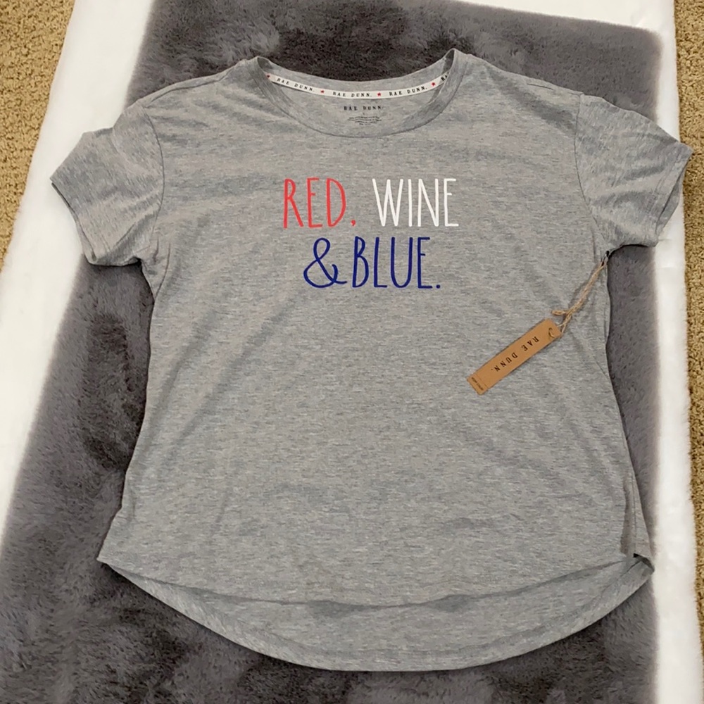NWT Rae Dunn Red Wine & Blue T-shirt